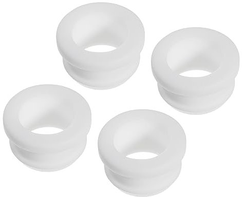 sourcing map 4Pcs Snap Rubber Grommet Hole Plug Mount Dia 19mm ID 15mm H 14mm Seal Anti-Scratch for Electrical Box Cable Pipe White