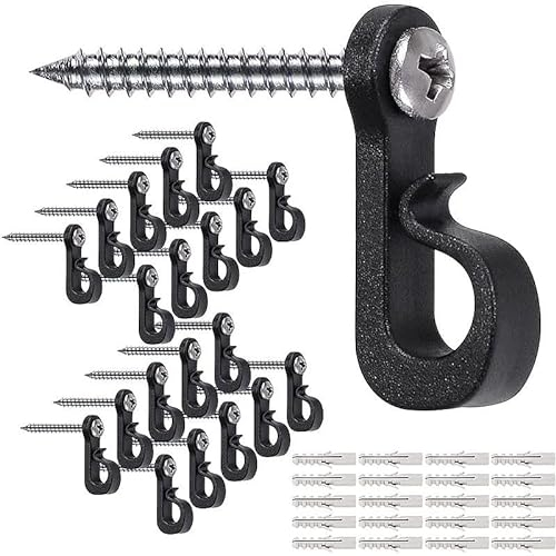Uni-Fine 45 Stück Q-Hanger Schraubhaken für Innen- und Außenbereich, Weihnachtslichter, Haken, Garage, Neujahr, Party, für Außenlichterkette