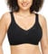 Women's Lace Cotton Comfort Plus Size Full Cup Wireless Bra(Black,36E)