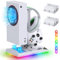 Upgraded RGB Kühlung Lüfter Ladestation für Xbox Serie S Konsole & Controller, Duale Ladestation Cooler System Stand mit 15 bunten Lichtmodi Zubehör mit 2 * 1400mAH wiederaufladbarem Akku, weiß