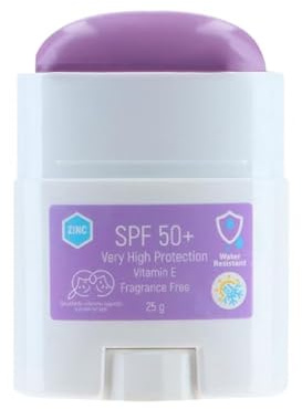 BILGE OZTURK Farbiger Sonnenschutzstift SPF 50+ UVA/UVB Schutz Gesichtssonnenschutz für Empfindliche Haut, Schnell Einziehend, Wasser und schweißbeständig, Reisegröße, für Kinder geeignet 5 floz Lila