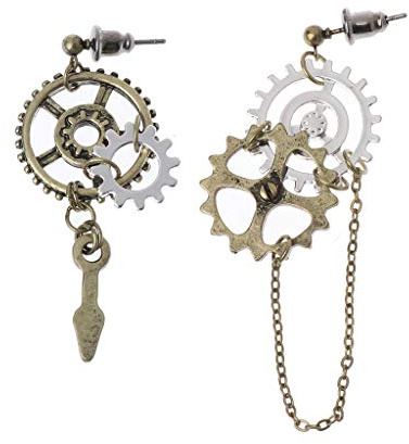 Trendige lange Haken-Ohrringe, Getriebe-Anhänger, baumelnde Ohrringe, Steampunk-Industrieohrringe, Schmuckdekoration für Frauen