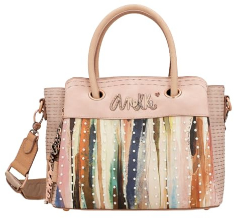 Anekke - Damentasche - Bowlingtasche aus Kunstleder für Damen mit verstellbarem Riemen, 2 Handgriffen und Reißverschlüssen - Zubehör und Accessoires für Damen - Maße 27 x 21 x 12 cm, bunt
