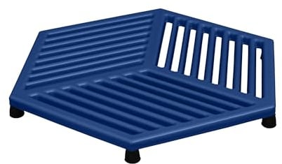 Denby - Cast Iron Trivet - Cobalt Blue - Heat Resistant - Kitchen Worktop Protector – 24.5cm x 21.5cm x 2cm - Large - Blue Glazed - Scratch Resistant