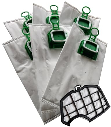 Gecasa 6 sacchetti per aspirapolvere compatibili con Vorwerk Folletto VK 140 150 140SC VK140 VK150 FP140 FP150
