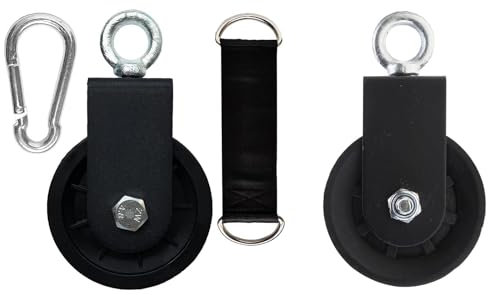 Silent Gym Cable Pulley 360 Rotation Smooth Pulley Attachment for Home Gym Pulley System Equipment Replacement Weight Lifting Pulley System Adjustable Cable