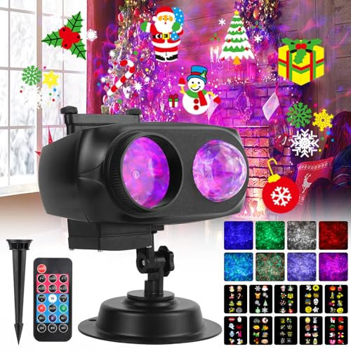 Diealles Shine Proiettore 3D Natalizio Halloween, Proiettore Natalizio da Esterno Interno, Proiettore di Luci Natale LED con Fiocchi di Neve da Impermeabile