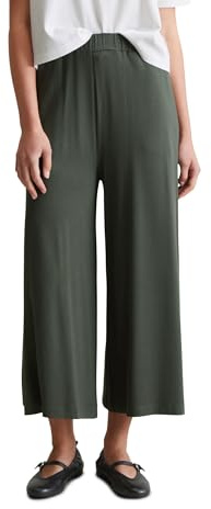 Marc O'Polo Denim Damen Stoffhose mit Gummibund Cropped, Grün (Pineneedle), L
