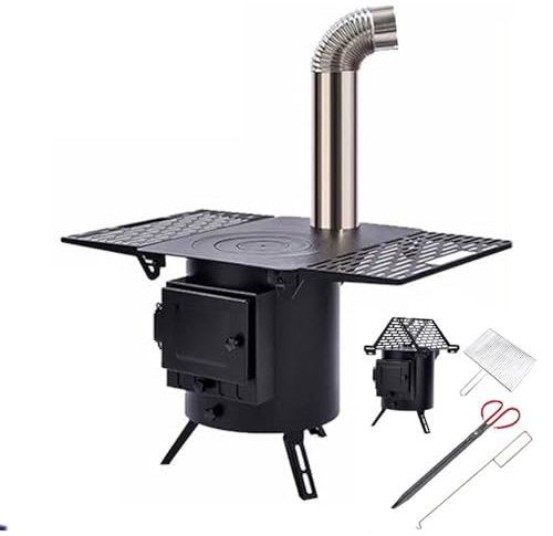 Estufa de leña, Estufa de Carpa, Estufa de leña pequeña, Estufa de calefacción Rural para Interiores, Cocina sin Humo, Adecuada para calefacción Interior, preparación de té, Cocina, Barbacoa