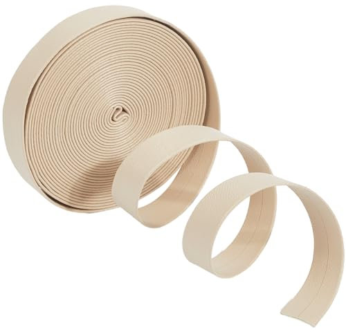 GORGECRAFT 5 m X 15mm Flaches Leder Flechtband PeachPuff Lychee Narbungsleder 1mm Dick Doppelseitiger PU Lederriemen Umklappbare Lederstreifen Für Heimwerker Haustierhalsbänder Schmuck Werkzeugwerksta