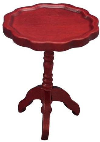 Luwecf Mueble de muñecas en Miniatura 1:12, Mesa de Madera para decoración, Rojo
