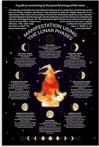 Witch Phase Poster Blechschilder Wanddekoration Schlafzimmer Dekor Höhle Poster 30,5 x 20,3 cm