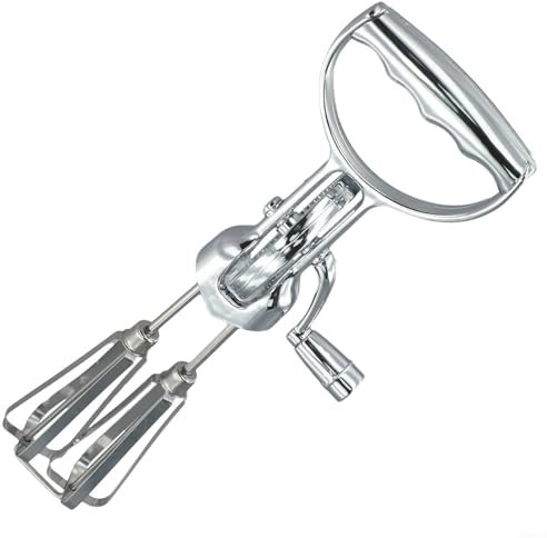 Frusta rotante in acciaio inox a manovella, strumento da cucina, doppia testa di agitazione circolare, facile da pulire