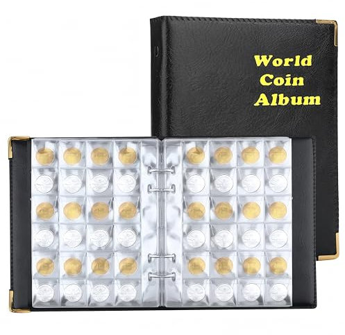 240 Taschen Münzen Sammelalbum Coin Collection Münzsammlung Album Euromünzen Sammelalbum,Münzsammelalbum für Briefmarken,Abzeichen Coin Storage Album Münzalbum für Sammler (240 Taschen)