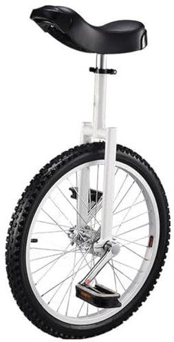 Mixtric Einrad Für Den Außenbereich, Höhenverstellbares Einrad, Mit Verstellbarem Sitz, Auslaufsicherem Reifen, Für Outdoor-Sport Und Fitness,Weiß,18Inch