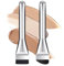 Classicseali 2pcs Flat Foundation Brush, Spatula Foundation Brushes for Liquid Makeup Blending Cream, Black Soft Bristles Liquid Foundation Brush Silver