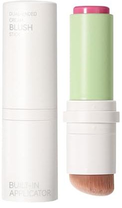 Cream Blush Stick mit Pinsel, Glatte Textur, Langanhaltende Farbe Cosmetic, 2-in-1 mehrseitiges Rouge, geeignet für Wangen Make up und Lippen Stain Schminke, 7g (01 PEONY PINK)