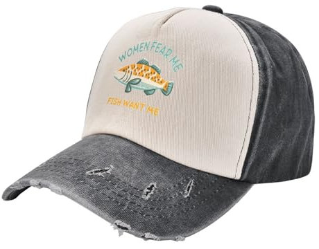 UIOPPIOS Frauen fürchten Mich Fisch Will Mich Baseballmütze Sonnenhut Snapback Cap Hut Baseballmütze Designer Mann Damen