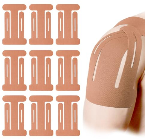 10stk Kinesiologie-Tapes für Schulter, Hochwertige Atmungsaktive Latexfreie Sportstreifen Vorgeschnittene Kinesiologie-Tapes Schulter für Zuhause Büro Fitness Sport