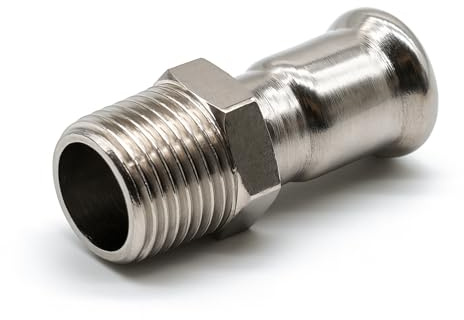 Westco 15mm x 1/5.1 cm Edelstahl Pressfitting Kupplung CxMI - Außengewinde Wasserverschraubung für Rohranschluss