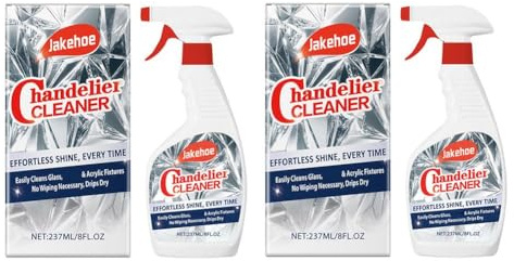 Chandelier Cleaner Drip Dry Spray No Wipe - Instant Drip Dry Formula for Chandeliers,Mirrors, Windows - Leaves No Residue, 237ml(1/2Pcs) (2, One Size)