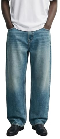 Vince Baggy Fit Jeans 90's Blue Jeans Herren 5 Pocket Style Mit Knopf- und Reißverschluss 100% Baumwolle