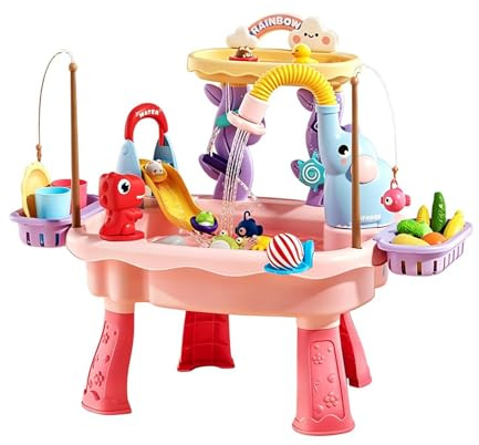 Nevalerra Kinder Wassertisch | Elefanten-Design Sensorik-Waschbeckenspielzeug,Aktivitätstisch - Für Hinterhof, Park, Vorschule, Sommer, Terrasse, Camping, Drinnen, Und Mädchen Von 4-8 Jahren