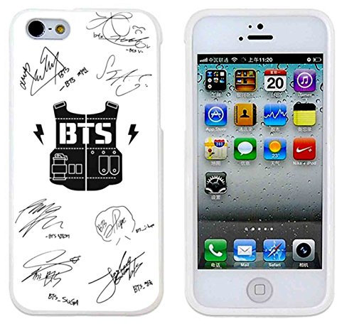 Bts Army And Signatures Weiß Iphone 5/5S Handy Hülle Schwarz,Schutzhülle,Telefon-Kasten Hülle
