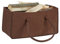 Relaxdays Kaminholztasche aus Filz, tragbarer Feuerholzkorb, faltbarer Zeitungshalter HxBxT: 25 x 25 x 50 cm, braun