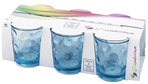 PASABAHCE 496187 Space Confezione 6 Bicchieri, Vetro, Azzurro, 25,5 Cl