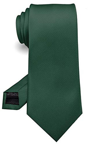 JEMYGINS 3.15 Dark Green Tie Wedding Business Silk Necktie for Men (8cm)