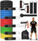 Bandas elasticas musculacion, Gomas elasticas Fitness, para Entrenar al Aire Libre Gym o en casa - 5 Cintas elásticas musculación/Manijas/Ancla de Puerta/Correas de Tobillo/Bolsa de Transporte