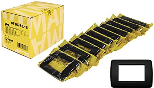 Vimar 0T16763.16 Idea Placca Rondò 3 moduli in tecnopolimero, 10 pezzi, nero