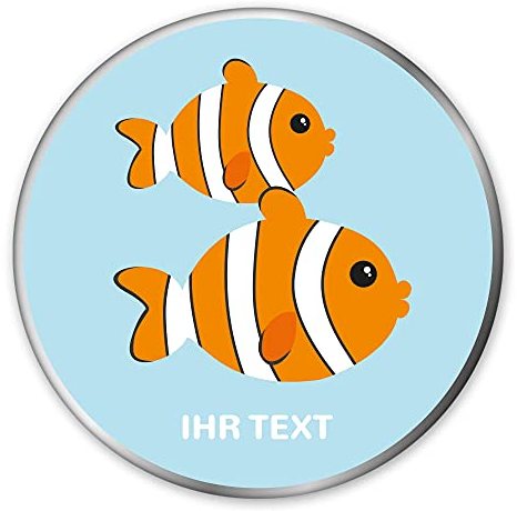 STEMPEL-FABRIK – personalisierte Metalldose rund (15 x 5 cm | Fische) mit Namen – bedruckte Geschenkdose für Kinder – Keksdose mit Tiermotiv – Vorratsdose für Kekse, Plätzchen, Kaffee, Tee uvm.