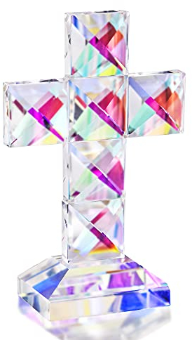 QFkris Traditionelle Kreuz-Figur, Kristall, stehend, 12,7 cm hoch, Glas, Basteln, Geschenke, christliche Dekoration