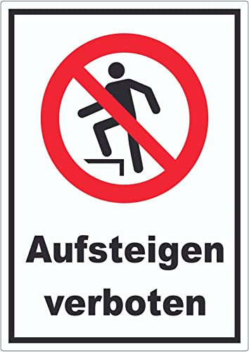 Aufsteigen verboten Aufkleber A8 (52x74mm)