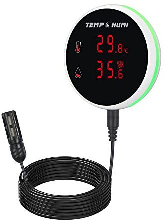 Wifi-Temperatur-Feuchtigkeitssensor, digitales Thermometer-Hygrometer mit Sonde und wiederaufladbarem Akku, Summeralarm und App-Warnungen, Temperatur-Feuchtigkeitsmonitor für Gefrierinkubator Haustier