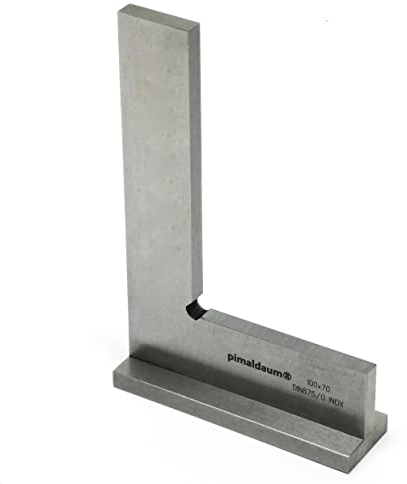 PIMALDAUM® Anschlagwinkel, 90°-Flachwinkel mit Anschlag gem. DIN 875/0, Edelstahl (Metall, 100x70 mm)