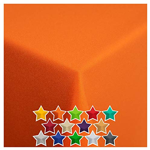 StoffTex Tischdecke I Tischläufer I Tischtuch I Tischwäsche I Dauerhaft Kratzfest I Tischdekoration aus Polyester für Wohnzimmer, Esszimmer, Balkon, Garten (Orange, 100cm Rund)