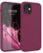 kwmobile Hülle kompatibel mit Apple iPhone 12 / iPhone 12 Pro Hülle - weiches TPU Silikon Case - Cover geeignet für kabelloses Laden - Bordeaux Violett