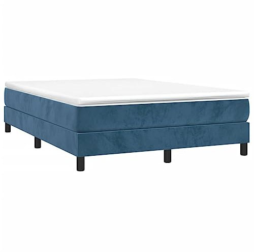 vidaXL Cadre de lit sans Matelas Bleu foncé 140x190 cm Velours