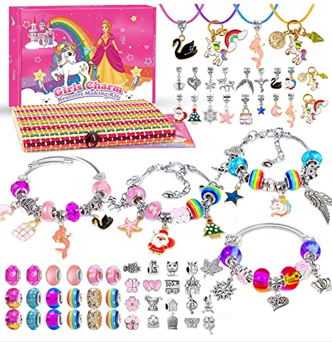 BYTOKI Geschenk Mädchen 4-12 Jahre, Einhorn Geschenke für Mädchen Schmuck Basteln Mädchen Mädchen Spielzeug Alter 8-12 Weihnachtsgeschenke Geburtstagsgeschenke für Mädchen Schmuck Basteln Mädchen