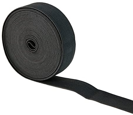 EVYIENEN Elastic Band Black 25 mm Wide - 10 Metres, Elastic Band for Trousers, Rubber Household DIY Crafts Fabrics for Sewing