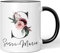 JUNIWORDS Tasse, Sissi-Maria, Name Anfangsbuchstabe Initial Alphabet Floral Buchstabe S Monogramm Motiv, Schwarz (5603128)