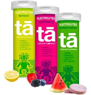 TA ENERGY - PACK x3 Tubes - Pastilles d'hydratation - Sels Minéraux - Vitamines - Faibles en calories - Réduit les crampes - MADE IN FRANCE (Citron fruits Rouges Pastèque, x3 Mix)