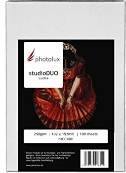 Photolux studioDUO Lustre 250 gsm, beidseitig bedruckbar Fotopapier in Premiumqualität 10,2x15,2 cm, 100 Blatt