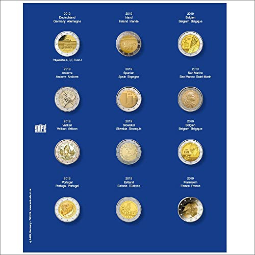 SAFE Ergänzungsblatt für 2-Euro-Münzen in Kapseln 2019 | Ergänzungsblatt für 2-Euro-Münzen in Kapseln 2019 zur geordneten Verwendung und Aufbewahrung; passend für kompatible