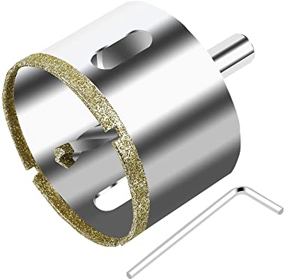 ASNOMY Scie Cloche Diamantée 60 mm avec Foret Guidage de Centrage, Scie Cloche Carrelage avec revêtement diamant, Foret trépan Diamant pour verre, carrelage, céramique, marbre, granit