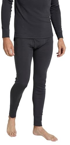Mountain Warehouse Mens Merino Thermal Base Layer Trousers - Lightweight Mens Pants, Antibacterial, Breathable Bottoms - for Camping in Dark Grey XXS
