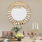 Artloge Runder Dekorative Wandspiegel Gold 80×80, Spiegel mit Metall Haken Hängespiegel Schminkspiegel Türspiegel Badspiegel für Badezimmer Wohnzimmer Schlafzimmer